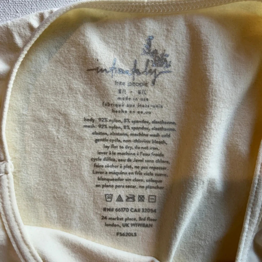 Free People Cream Sheer Sleeve Blouse - Picture 2 of 4